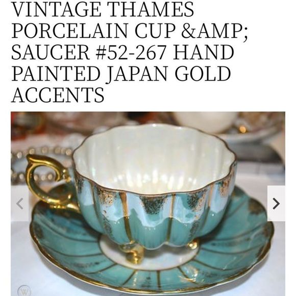 Thames porcelain tea cup and saucer set, vintage - Picture 1 of 14